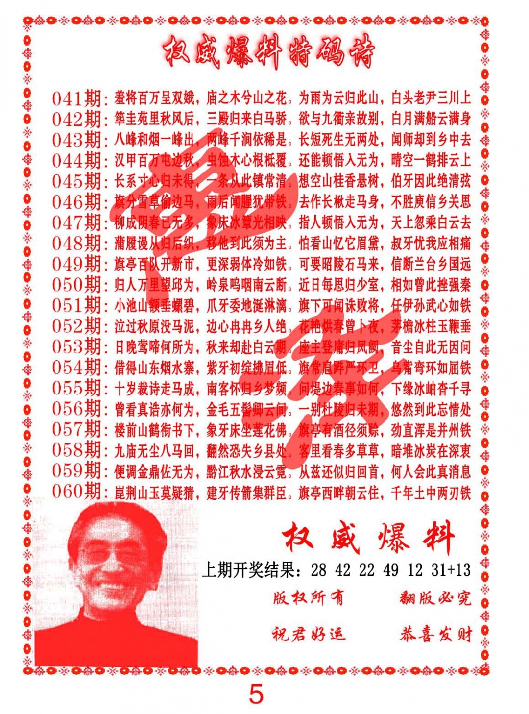 050期权威爆料特码诗[图]