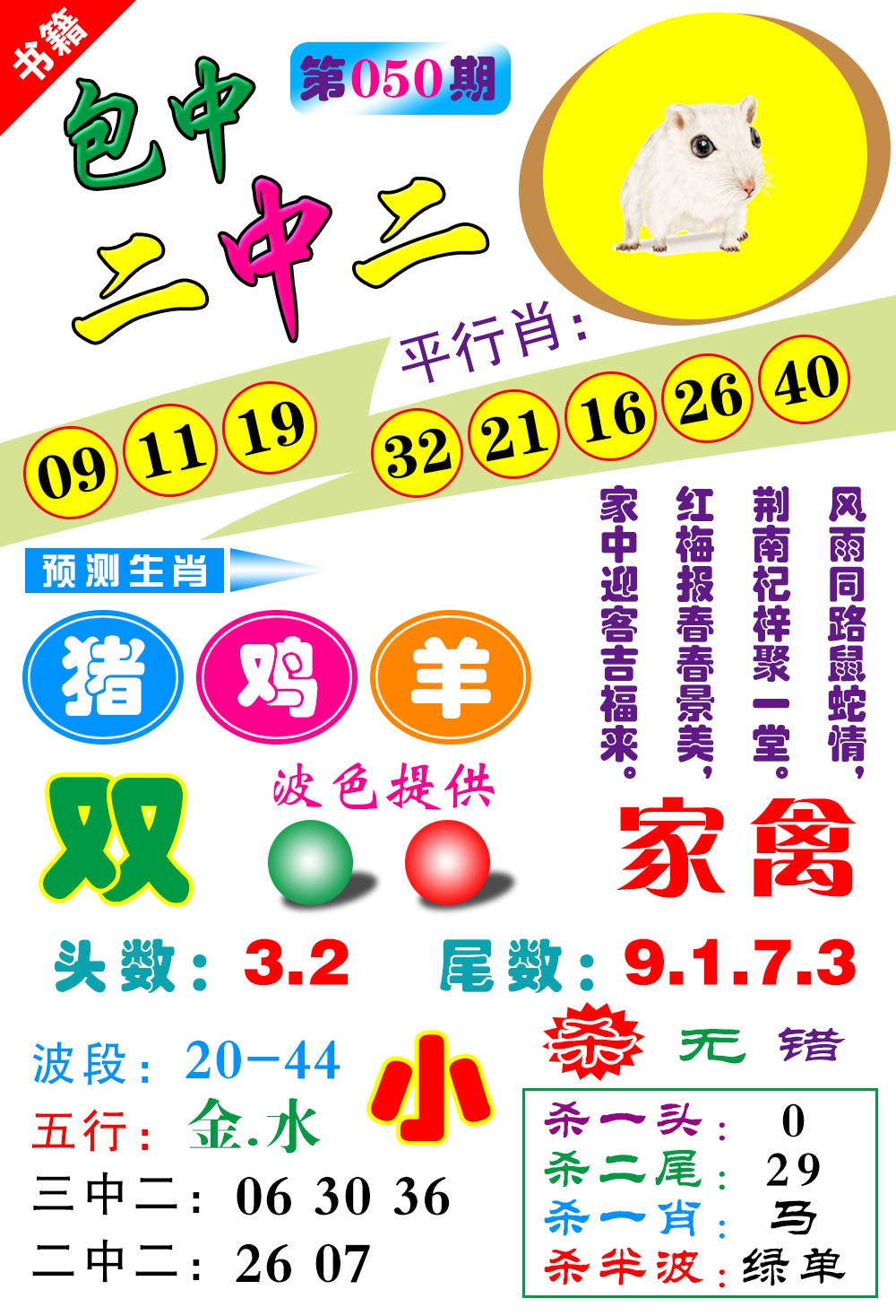 050期澳门预测生肖[图]