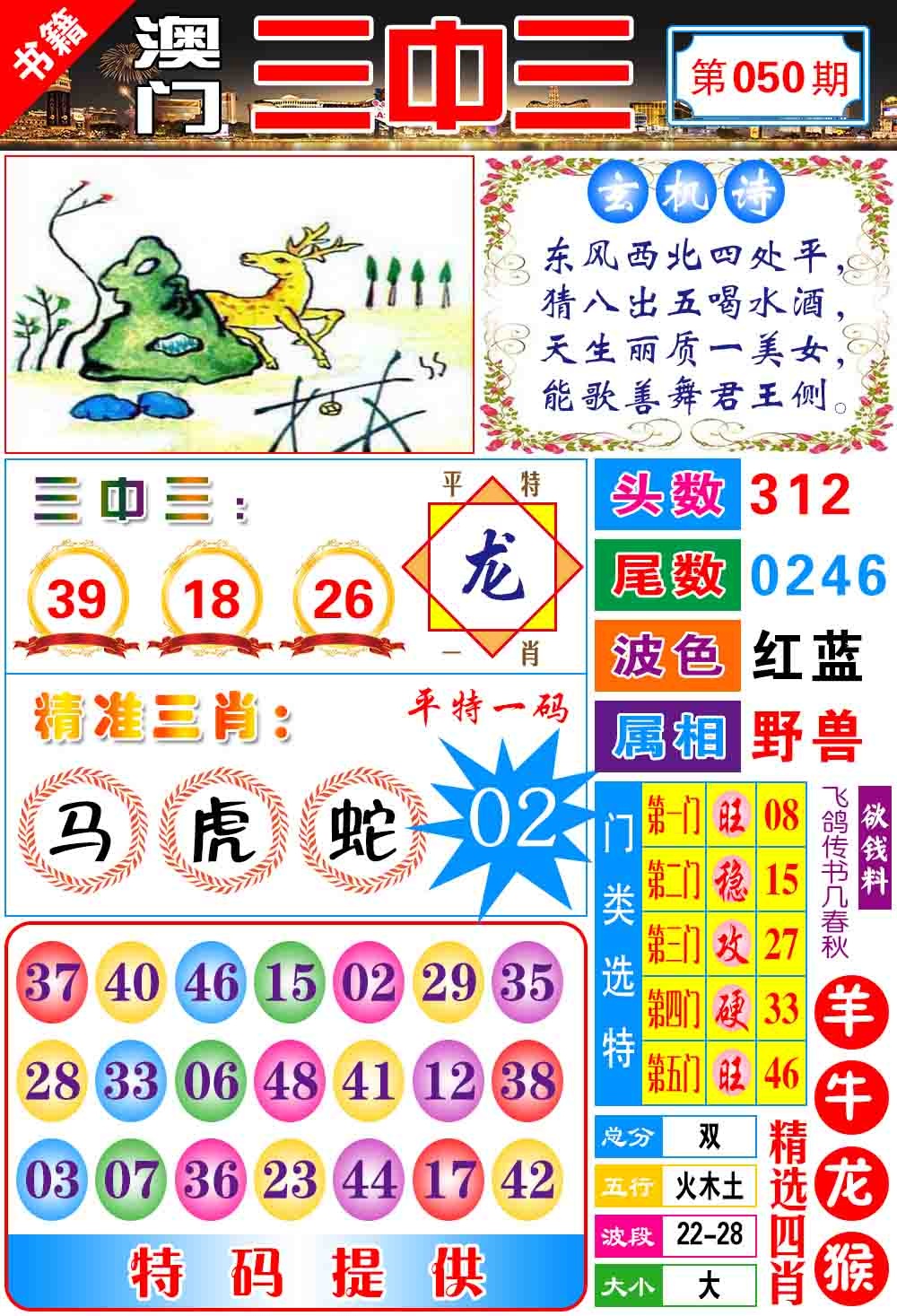 050期澳门宝典三中三[图]