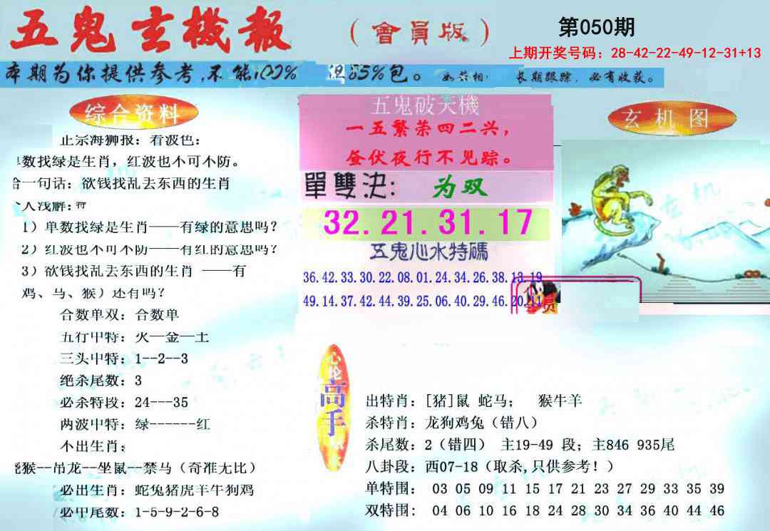 050期新五鬼玄机[图]