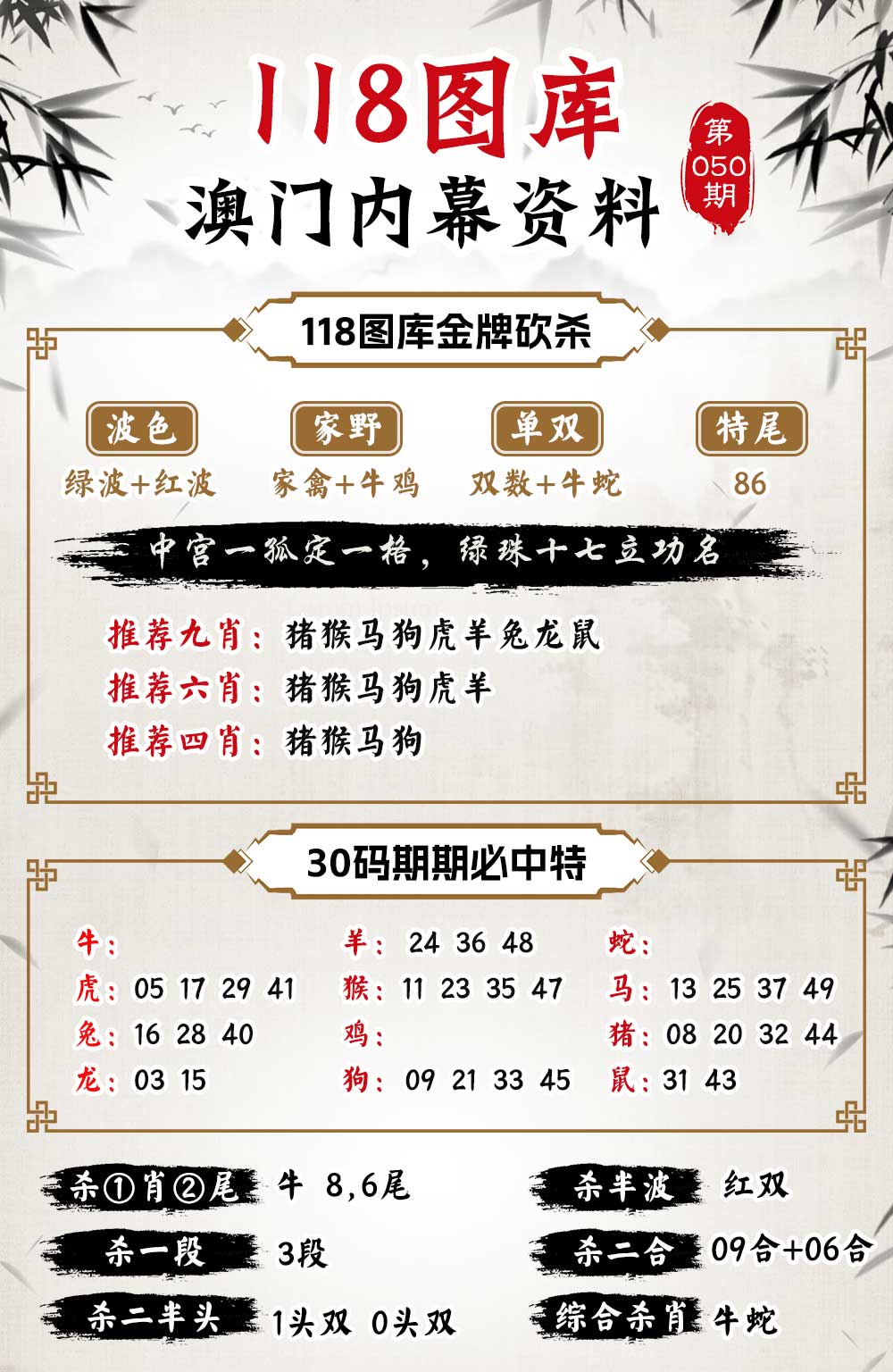 050期118内幕资料[图]